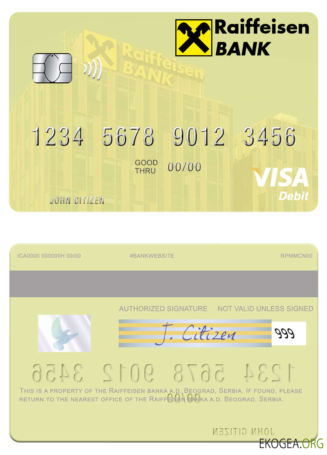 Serbie Raiffeisen banka a.d. Carte de débit Visa pour Belgrade